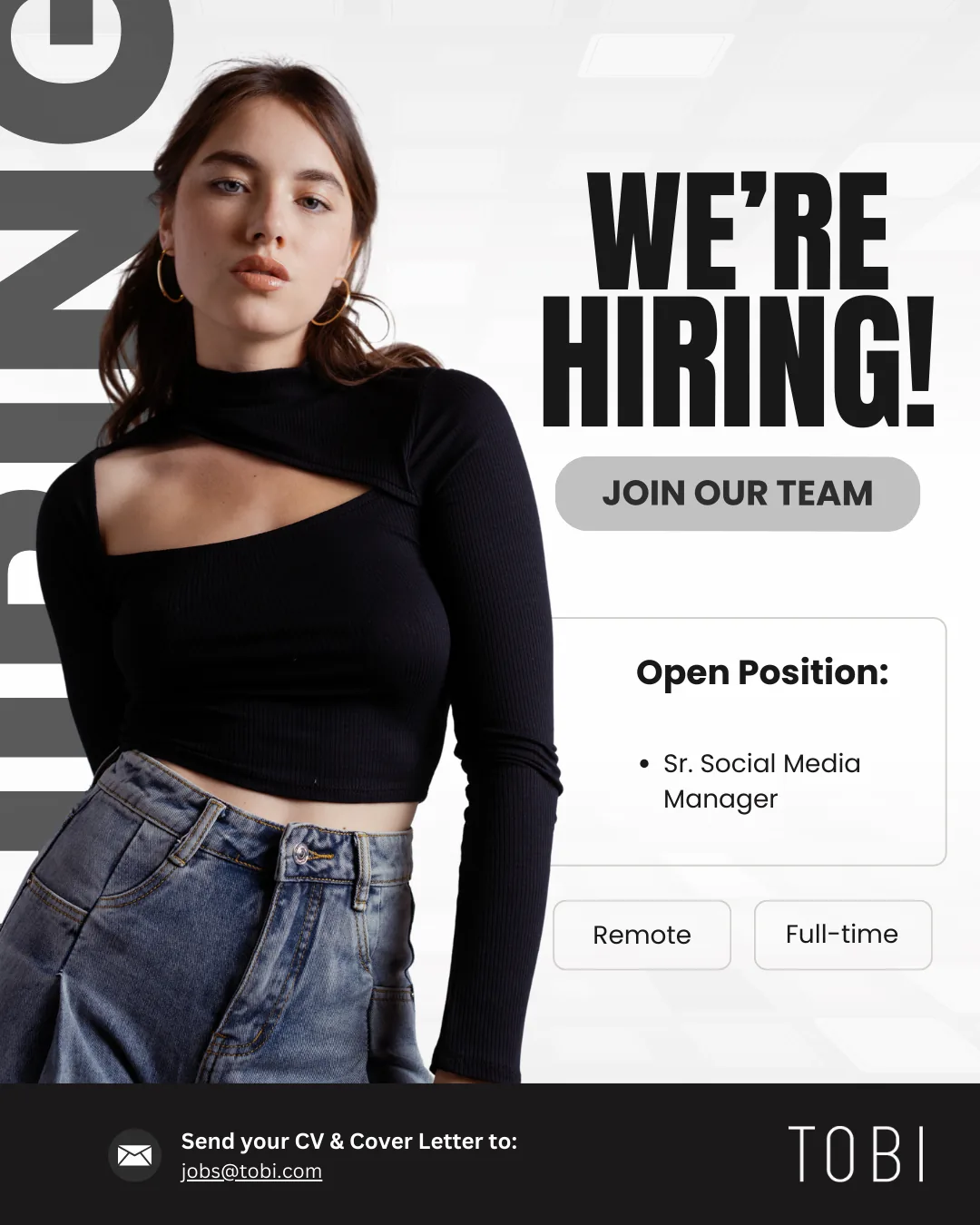 Tobi We're Hiring card
