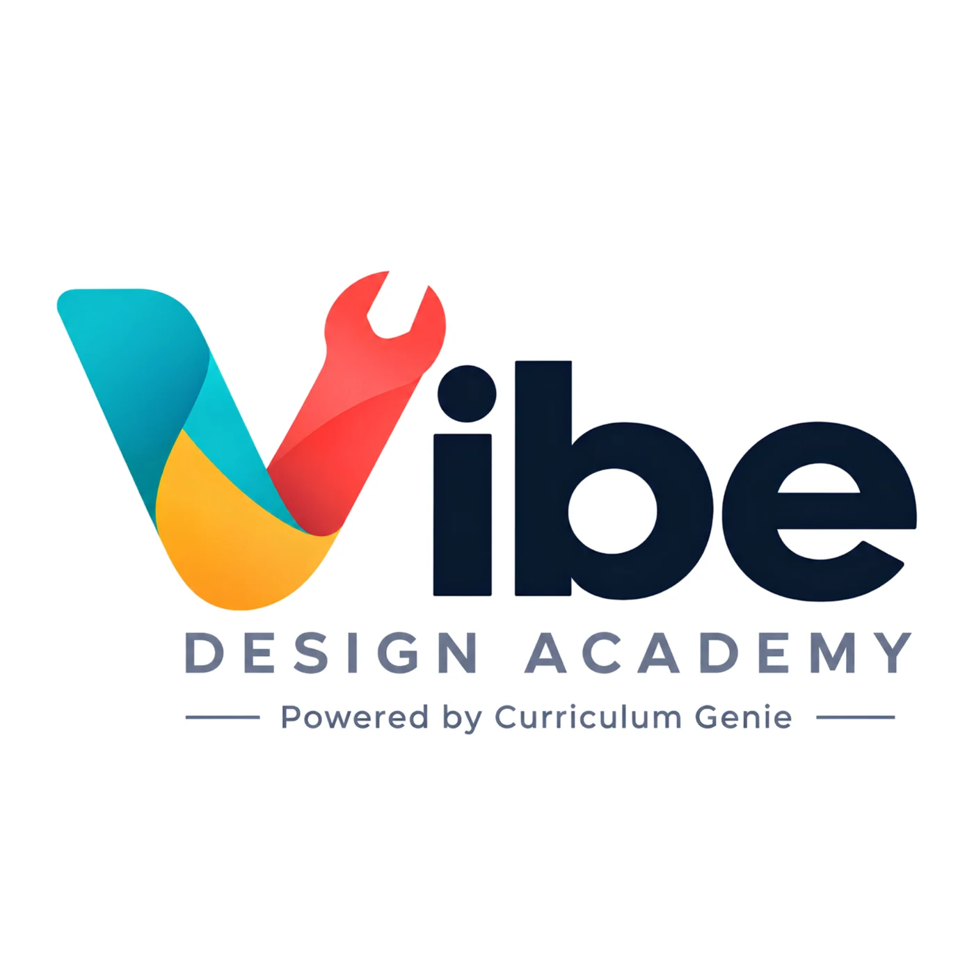 Vibe Design Academy logo, powered by Curriculum Genie