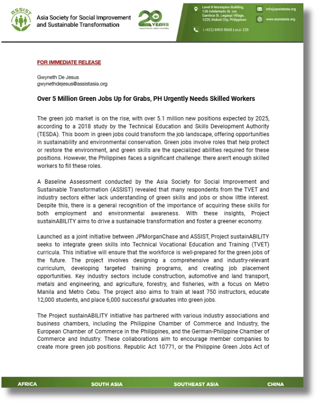 ASSIST press release, page 1
