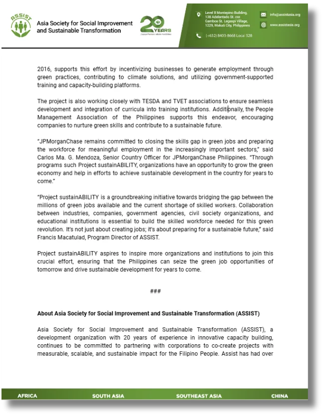 ASSIST press release, page 2