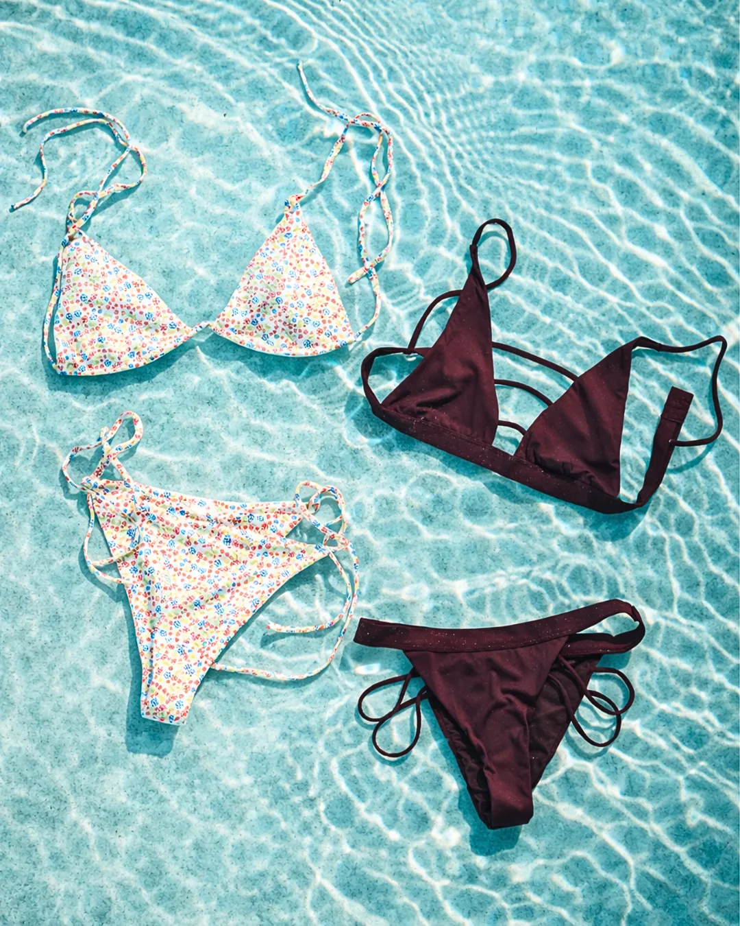 Swimwear styled poolside