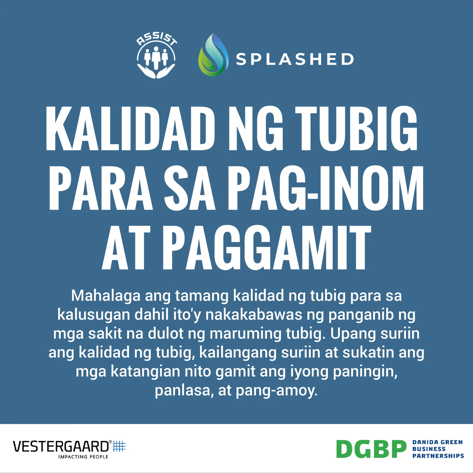 SPLASHED drinking water quality post